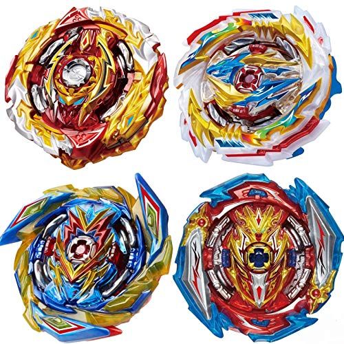  [아마존베스트]HUXICUI 4 Pieces BEY Burst Blade Battle Latest Set, Burst Battling Tops, Kids Boys Birthday Christmas Party Gift Idea