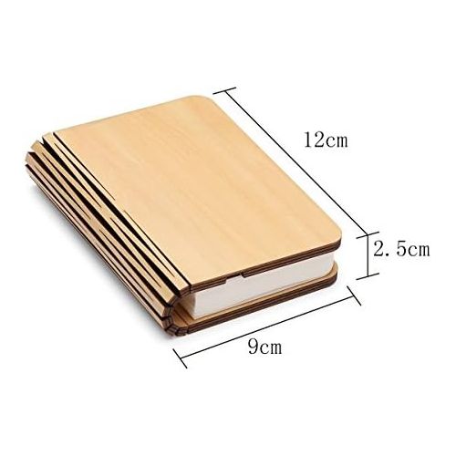  HUYOZOY Holz Buch Lampe, Mini Folding Buch Licht magnetische USB wiederaufladbare 880mAh Lithium-Batterien LED Schreibtisch Tischlampe fuer Dekor, Jubilaum warmes Weiss