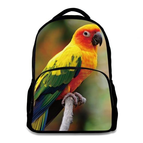  HW Animal School Bag Childrens Age6-16 Polyester 17 Inch Laptop Backpack (Parrot 2)