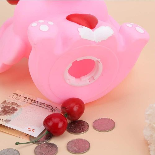  [아마존베스트]H&W Cartoon Elephant Coin Bank(B), Can Store 900 Coins, Money Box, Piggy Bank, Best Gift Kids, Girls, Pink (WK3-D3)