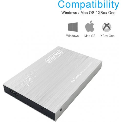  750GB External Hard Drive Portable - HWAYO 2.5 Ultra Slim HDD Storage USB 3.0 for PC, Laptop, Mac, Chromebook, Xbox One