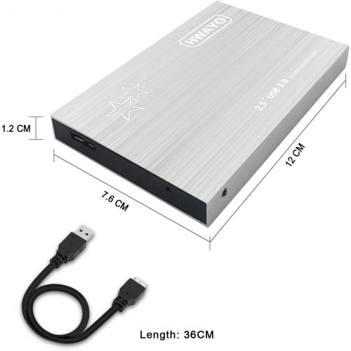 750GB External Hard Drive Portable - HWAYO 2.5 Ultra Slim HDD Storage USB 3.0 for PC, Laptop, Mac, Chromebook, Xbox One