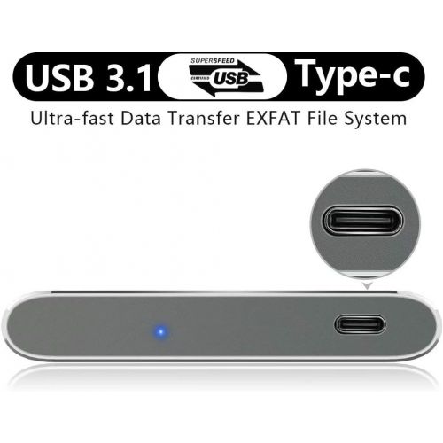 HWAYO 1TB Portable External Hard Drive, USB3.1 Gen 1 Type C Ultra Slim 2.5 HDD Storage Compatible for PC, Desktop, Laptop, Mac, Xbox One (Black)
