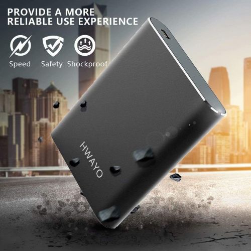  HWAYO 120GB Portable External Hard Drive, USB3.1 Gen 1 Type C Ultra Slim 2.5 HDD Storage Compatible for PC, Desktop, Laptop, Mac, Xbox One (Black)