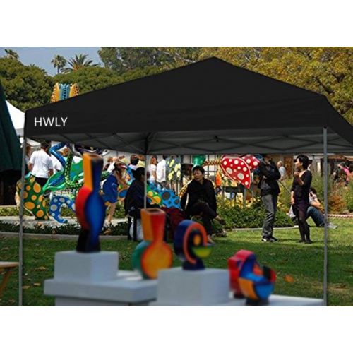  HWLY 10 X 10 Feet Instant Canopy, Straight Leg Tent, 100 Square Feet Shadow for 8-12 People, Black Color