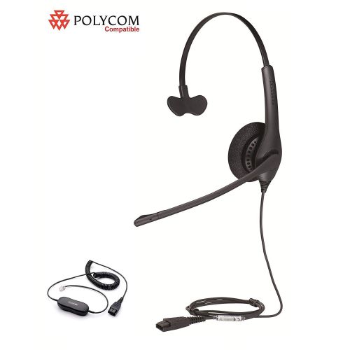  HWUSA Polycom Compatible Jabra 1500 MONO Direct Connect Headset with Smart Cord | SoundPoint IP Phones: IP450, IP500s, IP601, IP650, IP670, VVX 150, 250, 300s, 400s, VVX500, VVX600, VVX1