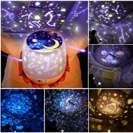 HXMSXROMID Starry Sky Projector Light Star Rotation Night Lamp LED Mood Bedside Table Lights with 6 Lighting Mode 3 Brightness 6 Films for Kids Baby Bedroom Birthday Gift Party Dec