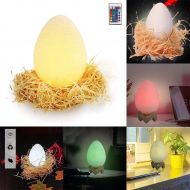 HXMSXROMID 3D Print Night Light 7.9 Inch Egg Lamp LED Bedside Table Light Touch/Remote Control Dimmable Lighting Color and Brightness USB Rechargeable 16 Colors Mood Lights for Kids Baby Chil