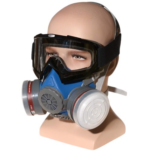  HXMY Anti-Dust Industrial Spray Paint Polishing Respirator Reusable Face Mask Goggles Set