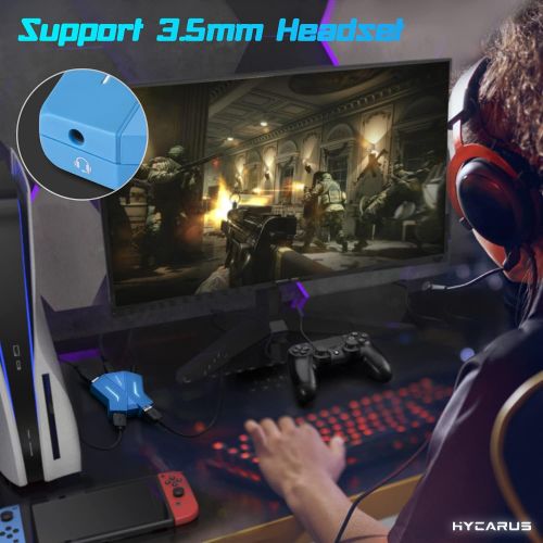  [아마존베스트][Support 3.5mm Headset] HYCARUS Keyboard and Mouse Adapter for Nintendo Switch/Xbox One/ PS4/ PS3, PS4 Keyboard Adapter & Xbox Keyboard Adapter. Perfect for Games Like FPS, TPS, RT