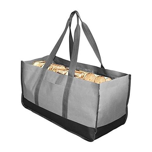  HYDT Large Oxford Cloth Log Carrier Bag, Heavy Duty Fireplace Firewood Tote Bag for Indoor Wood Stoves Outdoor Camping, 64×30×33cm (Color : Grey)