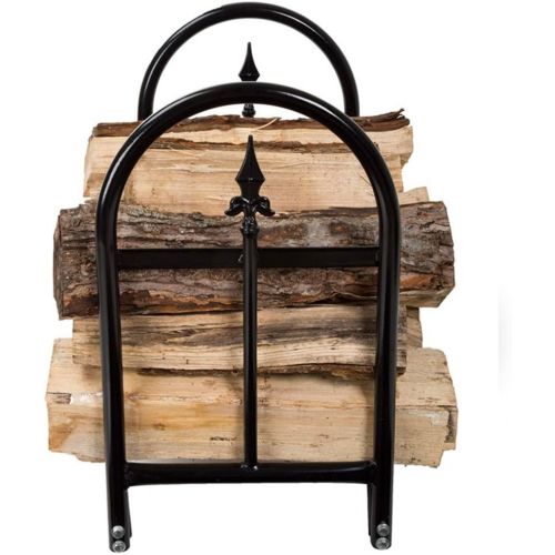  HYDT Log Rack for Fireplace, Outdoor Indoor Metal Firewood Storage Holder, Lightweight Wood Stove Hearth Log Carrier, Easy to Assemble