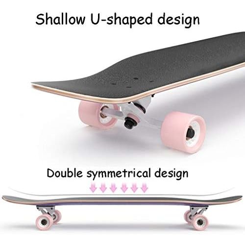  HYE-SPORT Skateboard Pro Kompletter Double Kick Trick Skateboard 42,1 Zoll X 9,7 Zoll Wide Deck fuer Anfanger und Profis