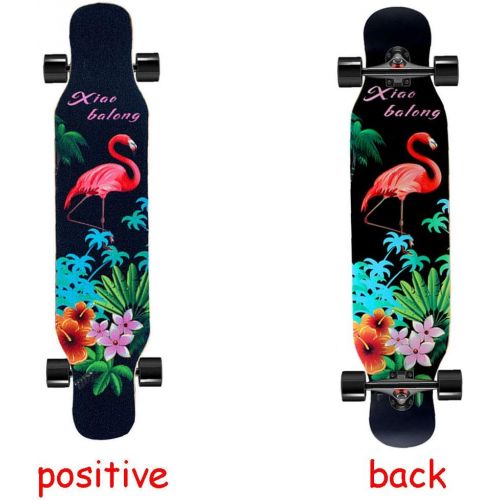  HYE-SPORT Skateboard 42,1 Zoll Longboards Skateboard Komplettes Double Kick Trick Skateboard - 9-lagiges Maple Board fuer Jugendliche, Anfanger, Madchen, Jungen, Kinder, Erwachsene