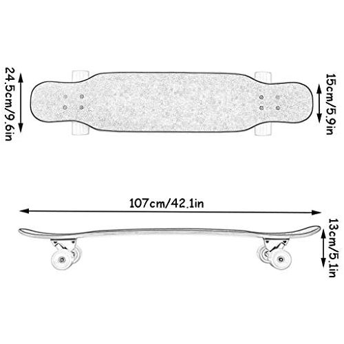  HYE-SPORT 42,1 Zoll X 9,7 Zoll Wide Deck Pro Skateboard fuer Anfanger und Profis Komplettes Double Kick Trick Skateboard