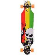 HYE-SPORT 41-Zoll-Longboards-Skateboard 7-lagiger natuerlicher Hardrock-Ahorn-Boards Freeride-Longboard-Kompletter Cruiser (Drop Through Deck - Camber Concave)
