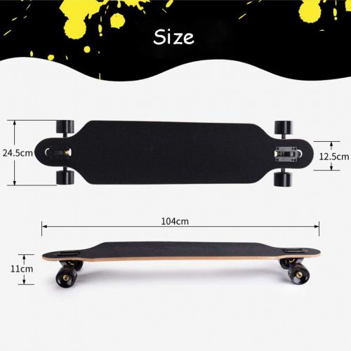  HYE-SPORT 41-Zoll-Longboards-Skateboard 7-lagiger natuerlicher Hardrock-Ahorn-Boards Freeride-Longboard-Kompletter Cruiser (Drop Through Deck - Camber Concave)
