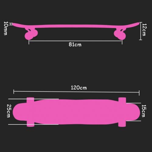  HYE-SPORT Longboards Skateboard 47,2 Zoll X 9,8 Zoll Ahorn Breites Deck Komplette Dropdown-Funktion Durch Deck High Rebound PU-Rader Vollstandig montiert