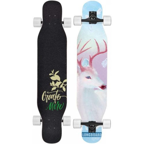  HYE-SPORT Longboards Skateboard 47,2 Zoll X 9,8 Zoll Ahorn Breites Deck Komplette Dropdown-Funktion Durch Deck High Rebound PU-Rader Vollstandig montiert