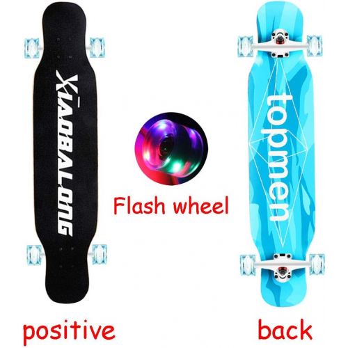  HYE-SPORT Skateboard Pro 42,1 Zoll X 9,7 Zoll Wide Deck Longboards Skateboard Kompletter Double Kick Trick Skateboard fuer Anfanger und Profis (Flash Wheel)