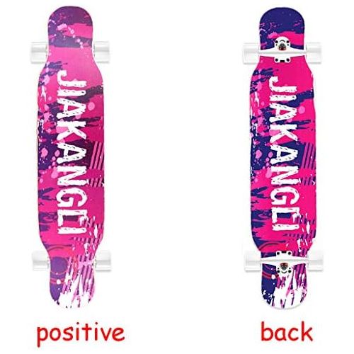  HYE-SPORT Skateboard Pro 42.1inches Longboards Skateboard Komplettes Double Kick Trick Skateboard - 9-lagiges Maple Board fuer Jugendliche, Anfanger, Madchen, Jungen, Kinder, Erwach