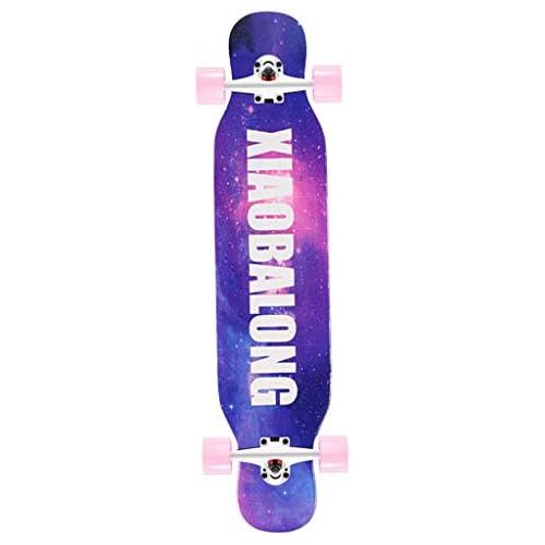  HYE-SPORT Skateboard Pro 42,1 Zoll X 9,7 Zoll Wide Deck Double Kick Deck Konkave Skateboards fuer Anfanger und Profis-4 Durchsichtige PU-Rader (mehrere Styles)