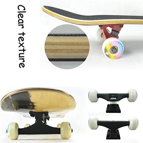  HYE-SPORT 31 X 8 Zoll Komplettes Standard-Skateboard mit 7-Schicht-Ahornholz-Cruiser-Skateboard-Deck fuer Kinder und Jugendliche