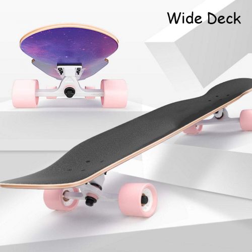  HYE-SPORT Skateboard Pro 42,1 Zoll Wide Deck Double Kick Deck Concave Skateboards fuer Anfanger und Profis