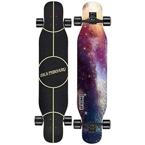  HYE-SPORT Super Drop-Through 47,2 Zoll Longboard Skateboard Komplett fuer Anfanger Adult Girl Boy Tanzen Longboard Cruiser Max Load 460 Pfund