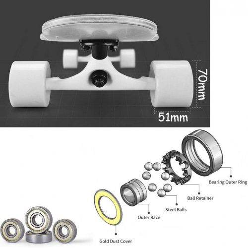  HYE-SPORT Skateboard Anfanger Longboard Skateboard 42inch Erwachsene Brush Street 4 Round Skateboard Professionelles Tanzbrett Max. Belastung 440 Pfund