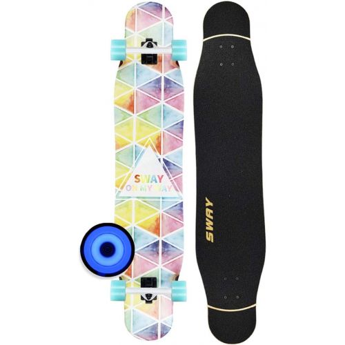  HYE-SPORT Longboard Skateboard fuer Anfanger oder Profis 42 Zoll X 9 Zoll Wide Deck Freeride Kompletter Cruiser 7-Lagen-Ahorn mit PU-Rad