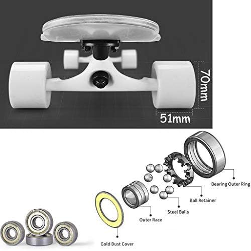  HYE-SPORT 46-Zoll-Tanzen-Longboard-Skateboard Drop durch Deck Kompletter Maple Cruiser Freestyle-7-Layer-Maple mit LED-Laufradern fuer Einsteiger und Profis