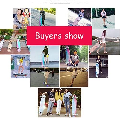  HYE-SPORT 46-Zoll-Tanzen-Longboard-Skateboard Drop durch Deck Kompletter Maple Cruiser Freestyle-7-Layer-Maple mit LED-Laufradern fuer Einsteiger und Profis