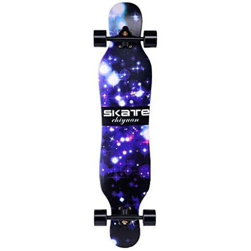  HYE-SPORT Longboards Skateboard 41 Zoll x 9 Zoll breites Deck Basic Cruiser Tanzen Longboards fuer Anfanger und Profis (Drop Through Deck - Camber Concave)