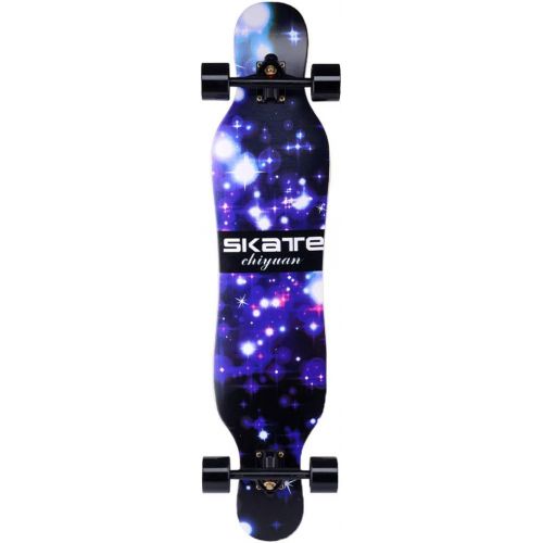  HYE-SPORT Longboards Skateboard 41 Zoll x 9 Zoll breites Deck Basic Cruiser Tanzen Longboards fuer Anfanger und Profis (Drop Through Deck - Camber Concave)