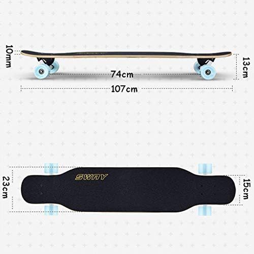  HYE-SPORT Tanzen Longboard Skateboard 42 Zoll Drop Through Deck Komplette Maple Cruiser Freestyle (Drop Through Deck - Camber Concave)