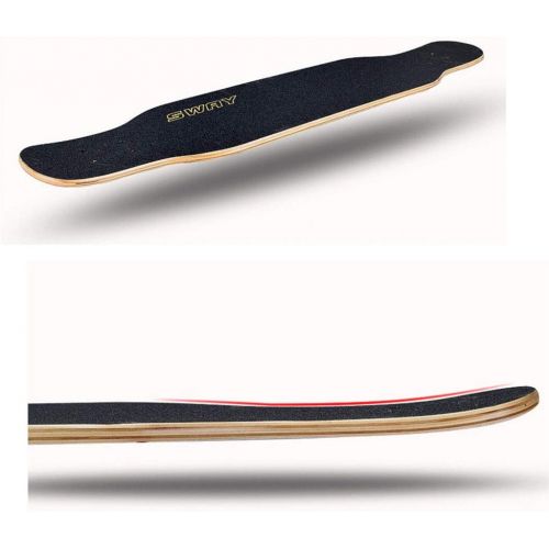  HYE-SPORT Longboard Skateboard 46 Zoll X 9 Zoll Wide Deck Freeride Kompletter Cruiser 7-Schicht-Ahorn mit LED-Blitz PU-Rad Max. Belastung 440 Pfund fuer Anfanger oder Profis
