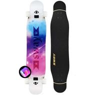 HYE-SPORT Longboards Skateboard fuer Anfanger Komplettes 42-Zoll-Skateboard 7-Schicht-Ahorn mit hoch aufprallenden PU-Radern - Lernen, UEben und Landtricks in kuerzester Zeit!