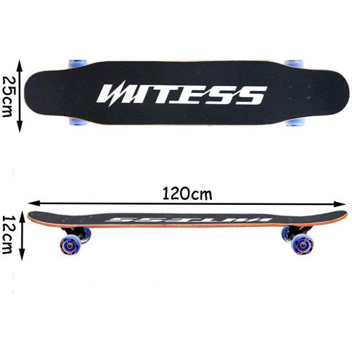  HYE-SPORT Skateboards 47 Zoll X 9,8 Zoll Wide Deck Tanzen Longboards 8-Fach Hartholz Ahorn und Glatte PU-Rollen fuer Jugendliche, Anfanger, Madchen, Jungen, Kinder, Erwachsene