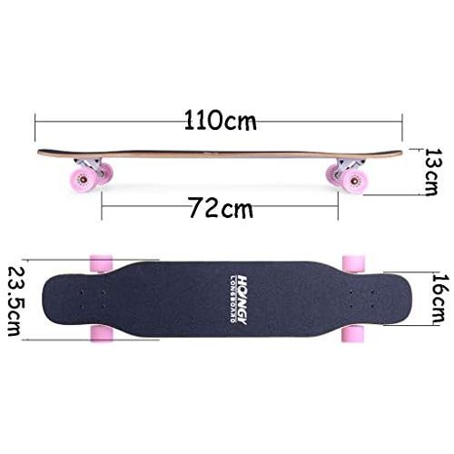  HYE-SPORT Skateboards fuer Anfanger/Erwachsene/Jugendliche 43-Zoll-Tanzen-Longboard-7-Schicht-Ahorn aus Hartholz mit glatten PU-Rollen Max. Belastung: 330 Pfund