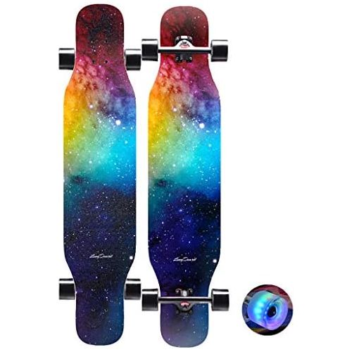  HYE-SPORT Skateboards fuer Anfanger/Erwachsene/Jugendliche 43-Zoll-Tanzen-Longboard-7-Schicht-Ahorn aus Hartholz mit glatten PU-Rollen Max. Belastung: 330 Pfund