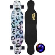 HYE-SPORT 41-Zoll-Longboards Skateboards Tropfen Durch Freestyle 7-schichtige Holz Ahorn mit LED leuchten Rader Tanzen Longboard fuer Kinder/Jungen/Madchen/Jugendliche/Erwachsene