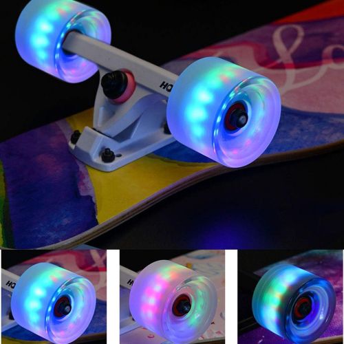  HYE-SPORT 43 Zoll X 9 Zoll breite Plattform Skateboards fuer Anfanger/Erwachsene/Jugend Tanzen Longboard 7-Schicht-Hartholz Ahorn mit LED leuchten Rader