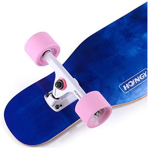  HYE-SPORT Skateboards fuer Anfanger/Erwachsene/Jugendliche 43-Zoll-Tanzen-Longboard-7-Schicht-Ahorn mit glatten PU-Rollen (Drop Through Deck - Camber Concave)