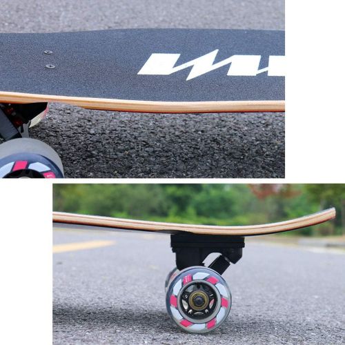  HYE-SPORT Skateboards 47 Zoll X 9,8 Zoll Wide Deck Tanzen Longboards 8-Schichthartholz-Ahorn und Glatte PU-Rollen komplett montiert (Drop Through Deck - Camber Concave)