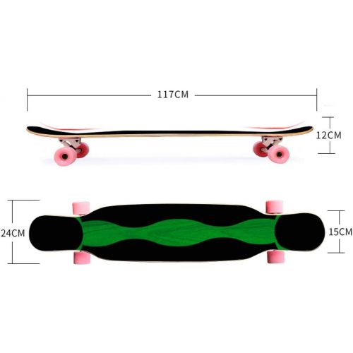  HYE-SPORT Longboards Skateboard 46-Zoll-Tricks Skateboard Professionelles Tanzen Longboards 8-Schicht-Ahorn und weiche Rader fuer Erwachsene Kinder Anfanger Madchen Jungen