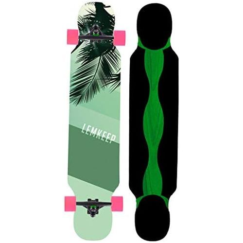  HYE-SPORT Longboards Skateboard 46-Zoll-Tanzen Longboards 8-Layer-Maple- und Soft Wheels-Tricks Skateboard fuer Anfanger (Drop Through Deck - Camber Concave)