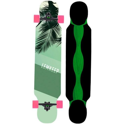  HYE-SPORT Longboards Skateboard 46-Zoll-Tanzen Longboards 8-Layer-Maple- und Soft Wheels-Tricks Skateboard fuer Anfanger (Drop Through Deck - Camber Concave)