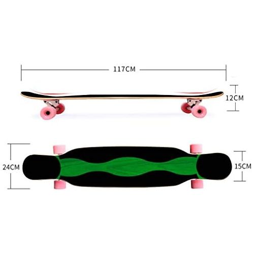  HYE-SPORT 46 Zoll Longboards Skateboard Professionelles Tanzen Longboards 8-Layer-Ahorn und weiche Rader Tricks Skateboard fuer Erwachsene Kinder Anfanger Madchen Jungen