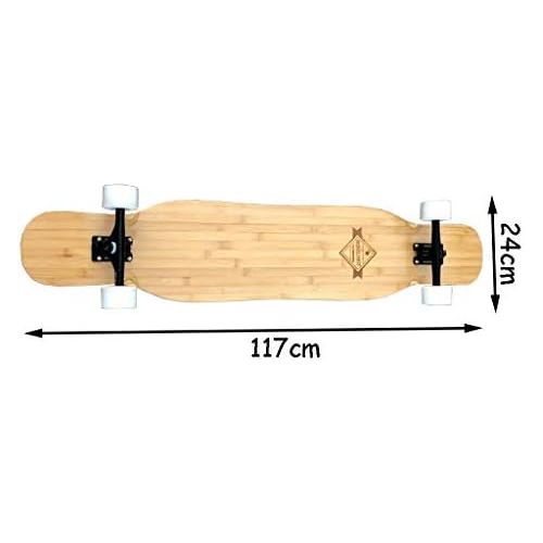  HYE-SPORT Bambus Skateboard 46 Zoll Professionelles Tanzen Longboard Cruise Dauerhaft fuer Anfanger, Madchen, Jungen, Kinder, Erwachsene Tricks Skate Board